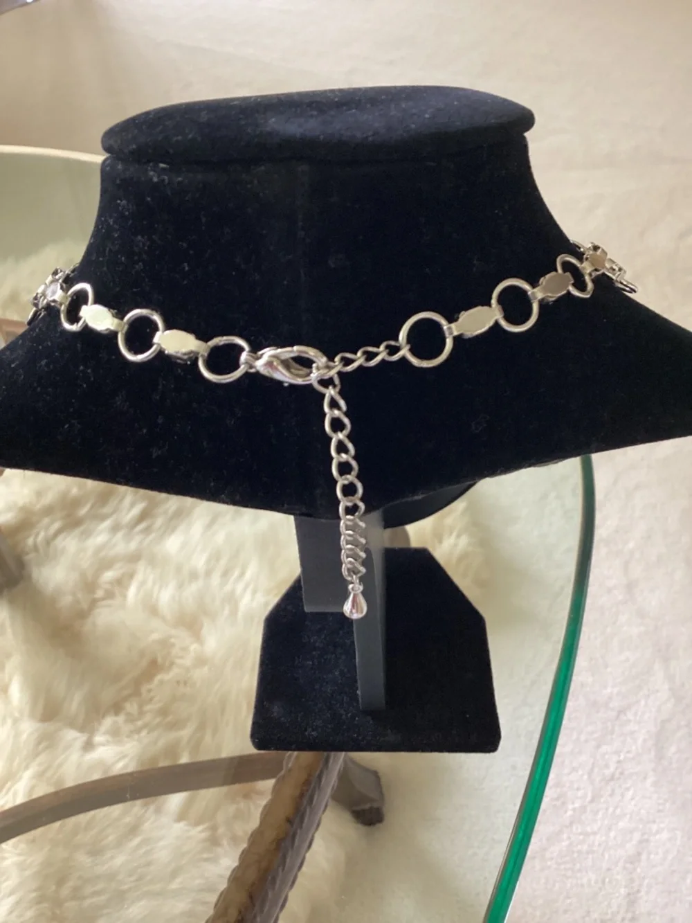 Reversible Statement Crystal and Silvertone Bib Necklace